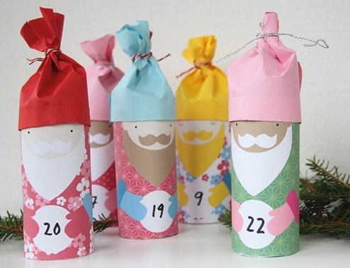 Calendario adviento rollos carton